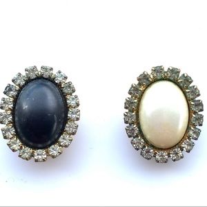 Vintage Button Covers Jewelry with Rhinestones